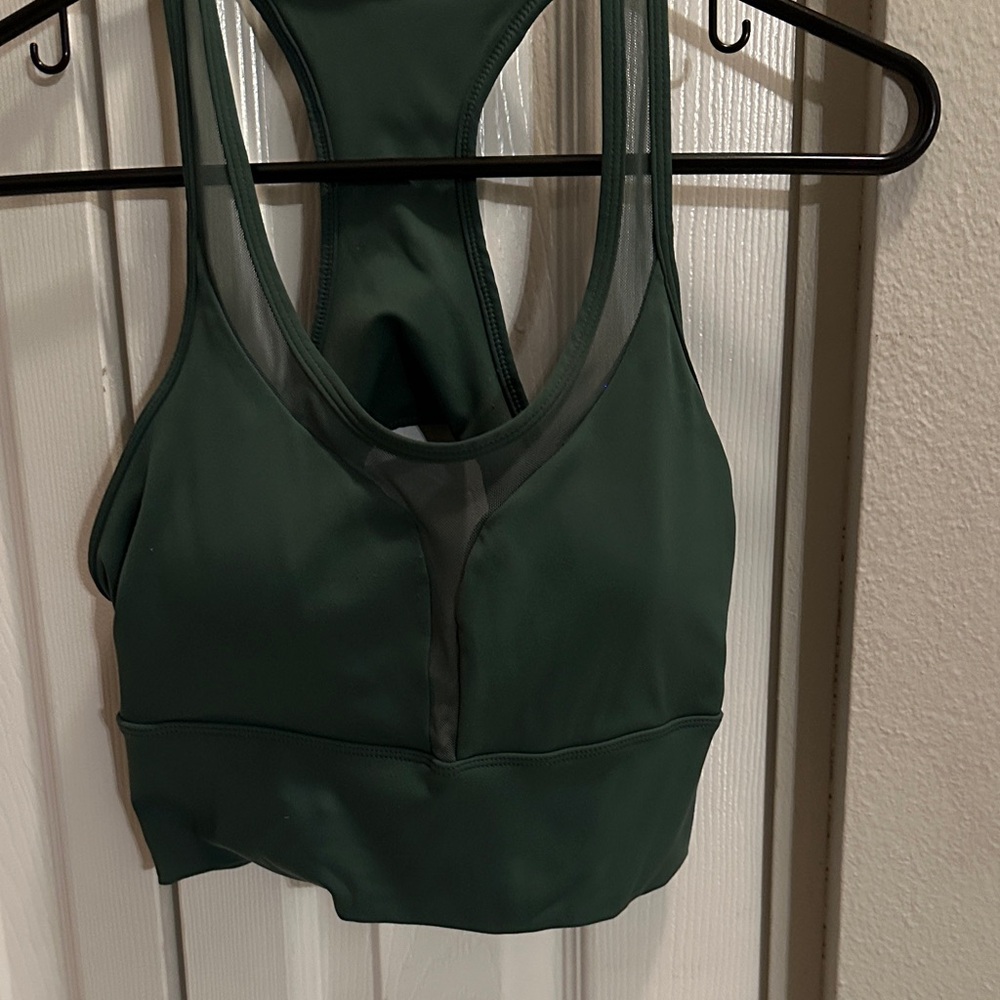 Dark Green Cutout Sports Bra